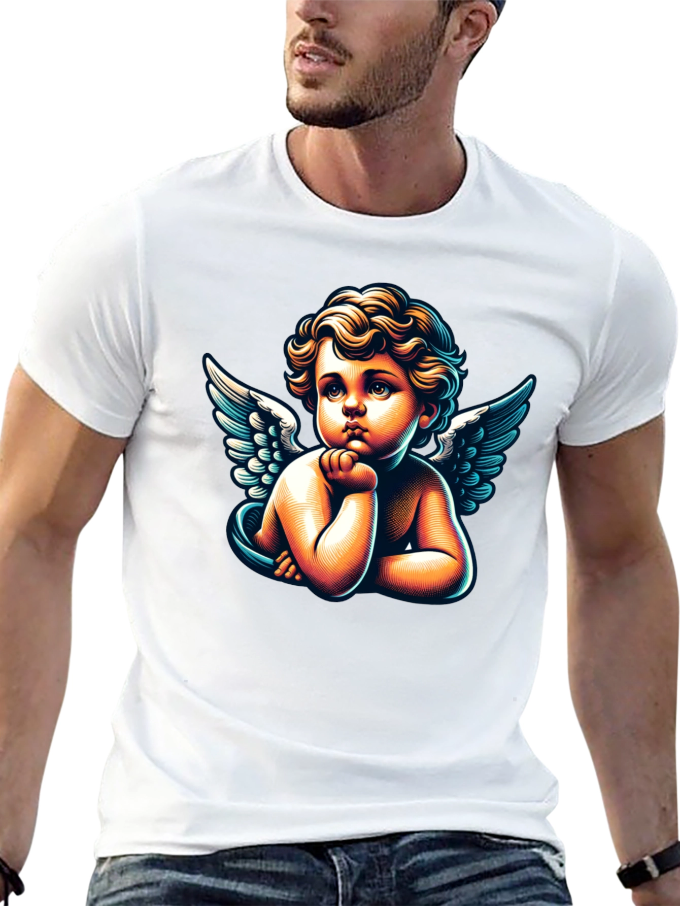 Cherub Angel Graphic Tee - Classic Black T-Shirt