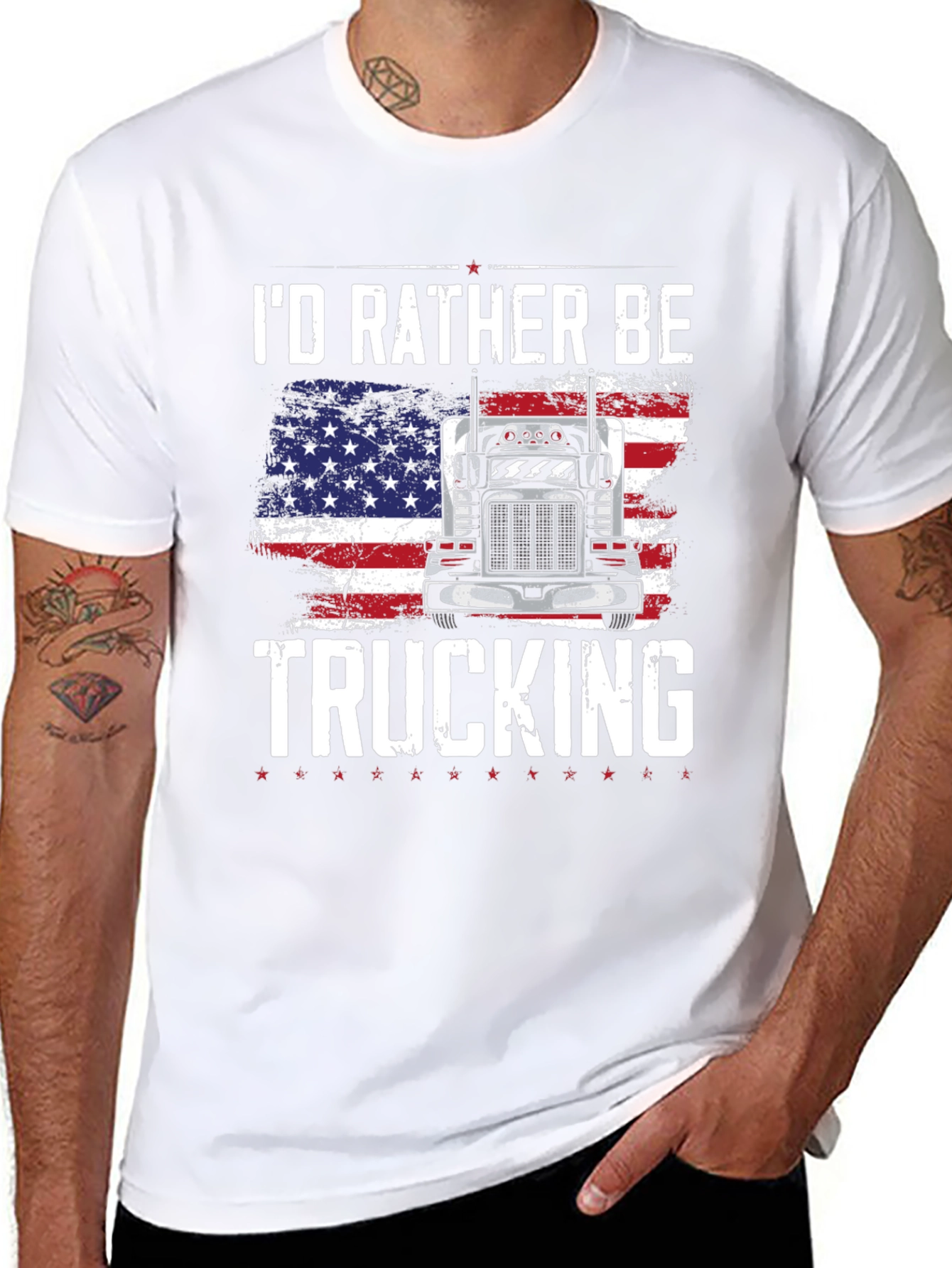 Id Rather Be Trucking Graphic Tee