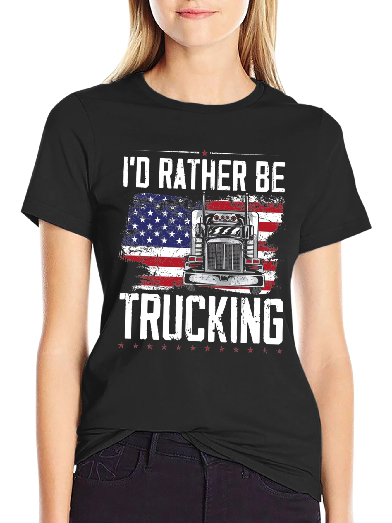 Id Rather Be Trucking Graphic Tee
