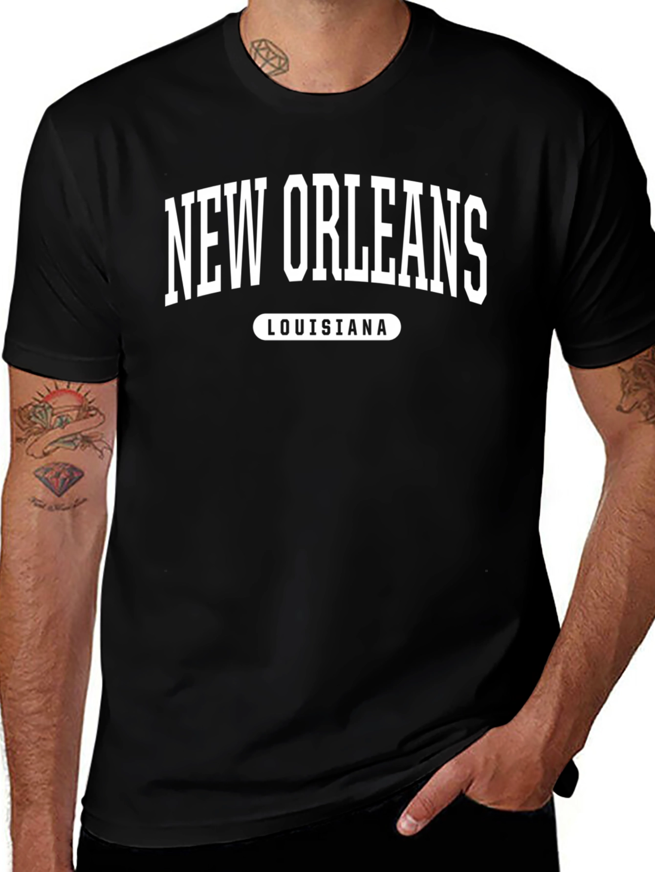 New Orleans Louisiana Graphic Tee - Black
