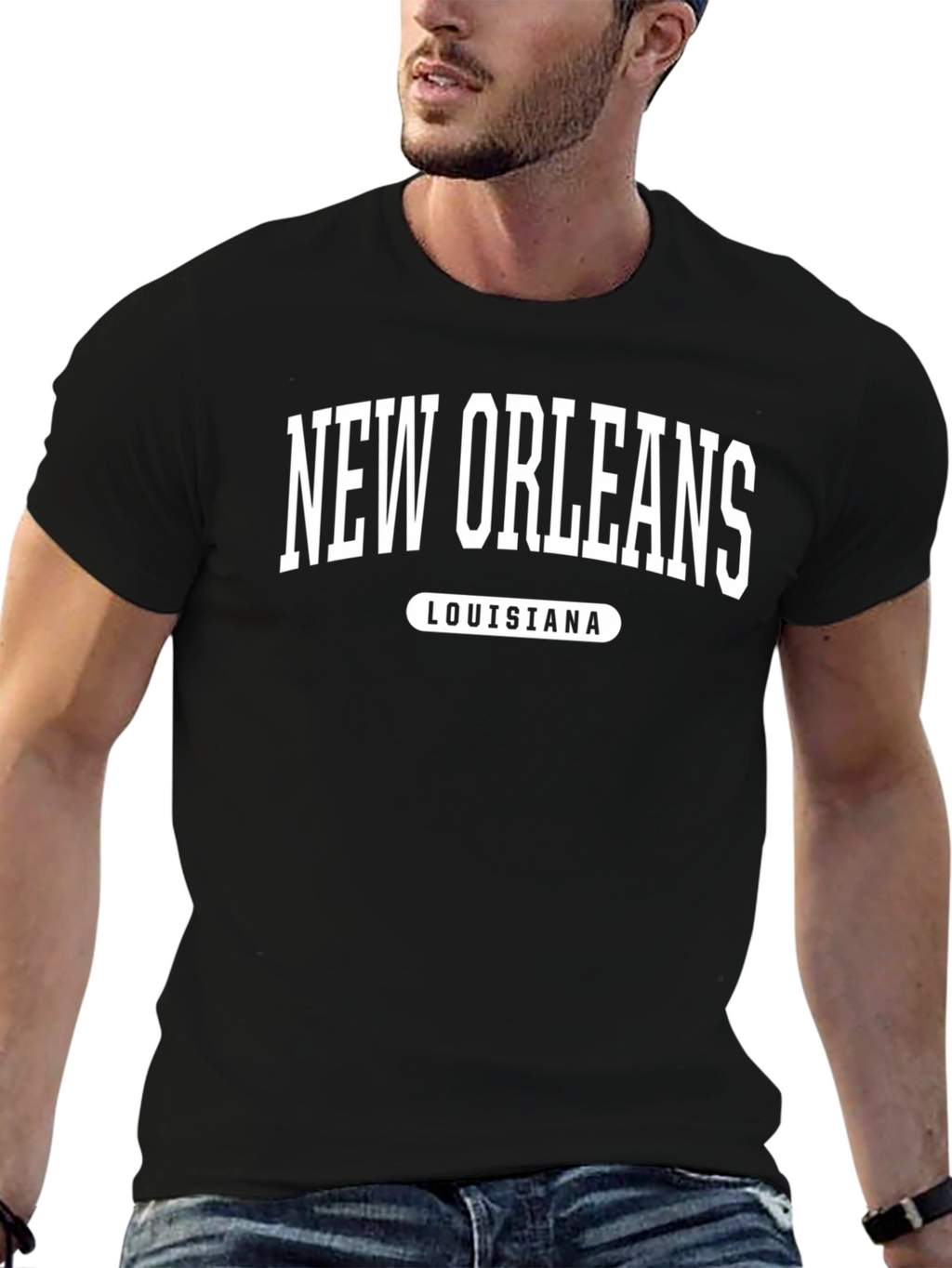 New Orleans Louisiana Graphic Tee - Black