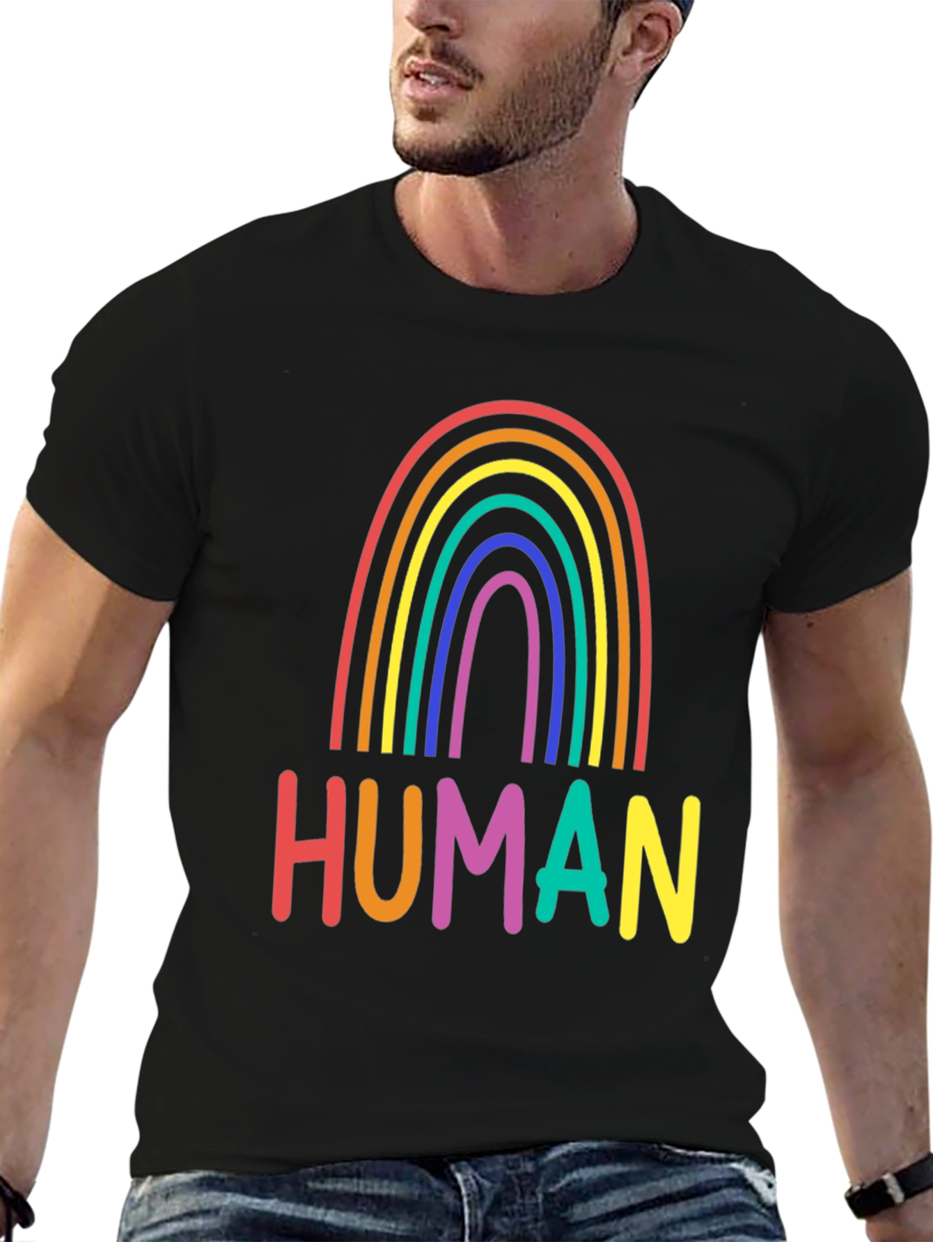 Rainbow Human T-Shirt - Colorful Graphic Tee