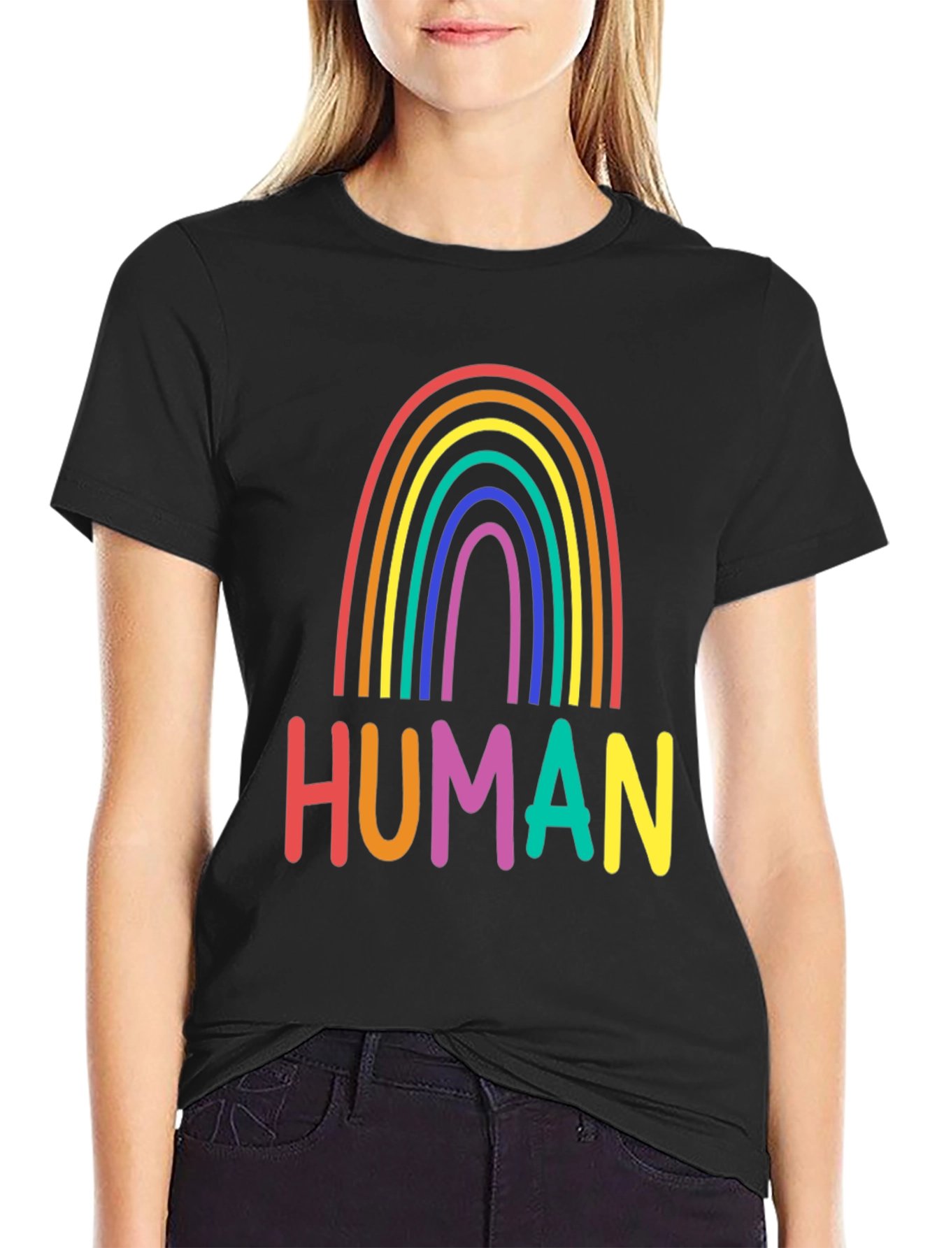 Rainbow Human T-Shirt - Colorful Graphic Tee