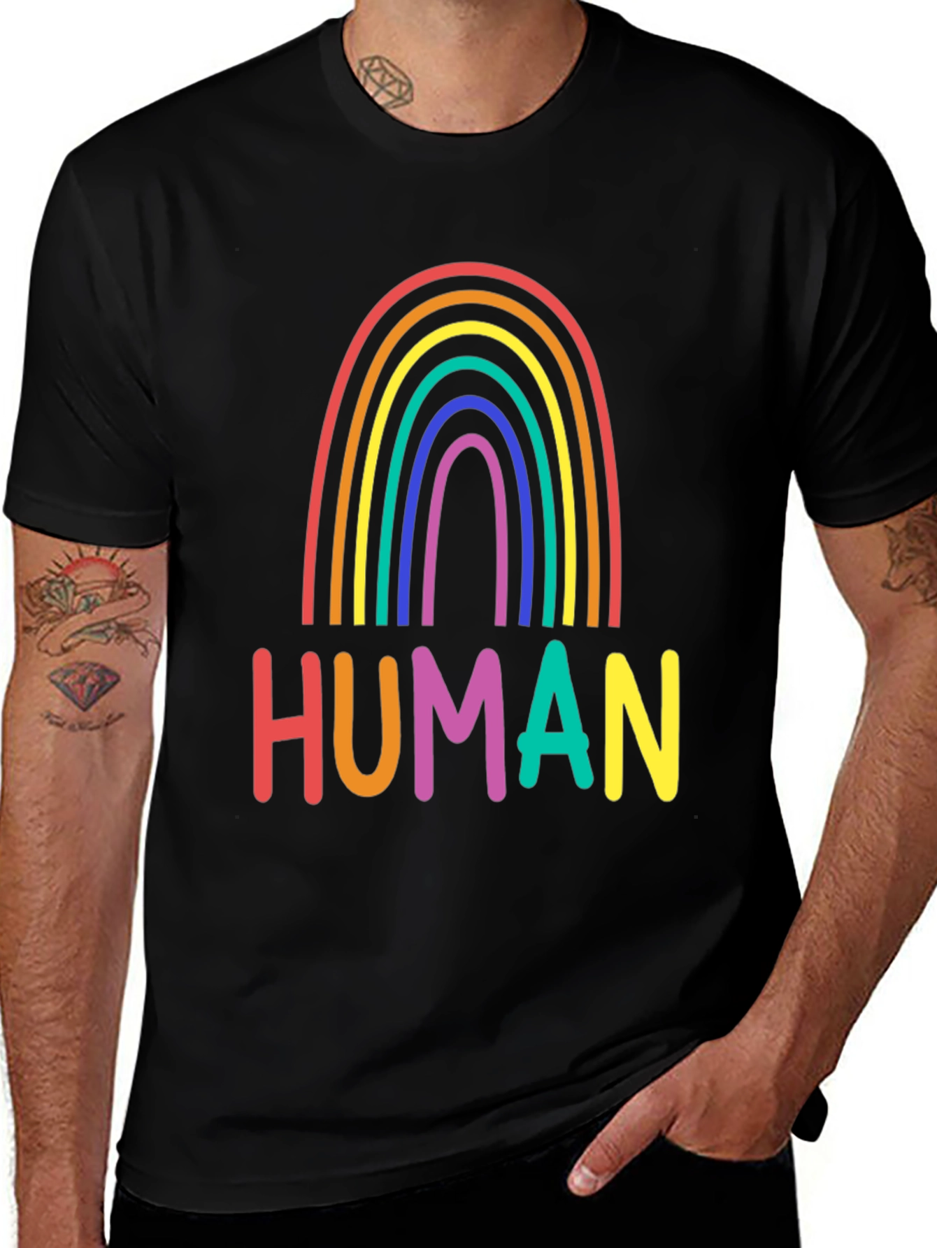 Rainbow Human T-Shirt - Colorful Graphic Tee
