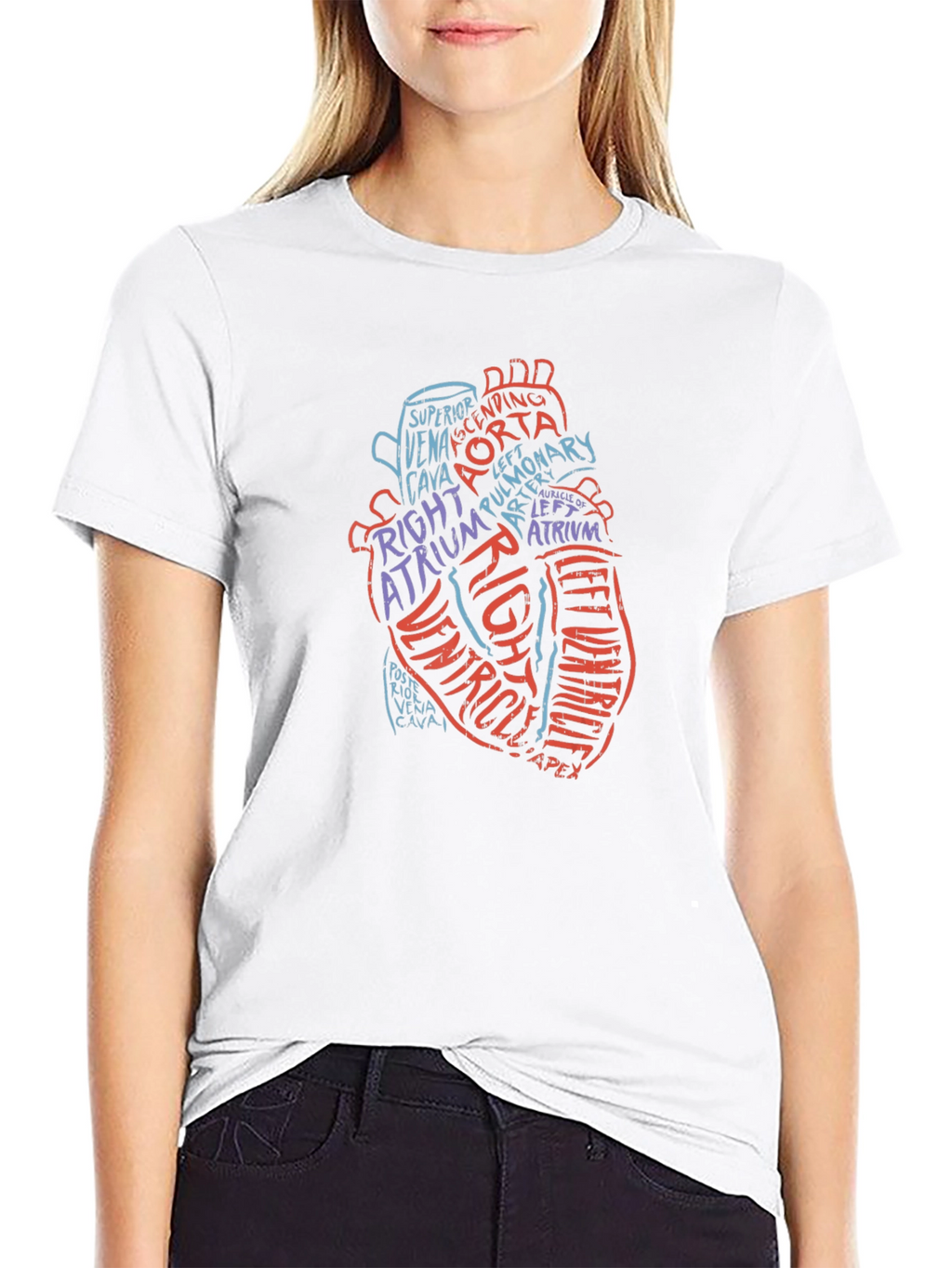 Anatomical Heart Word Art Graphic Tee - Black