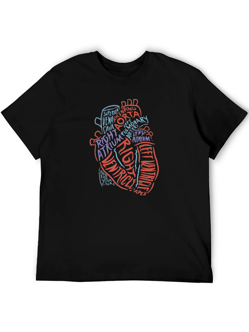 Anatomical Heart Word Art Graphic Tee - Black
