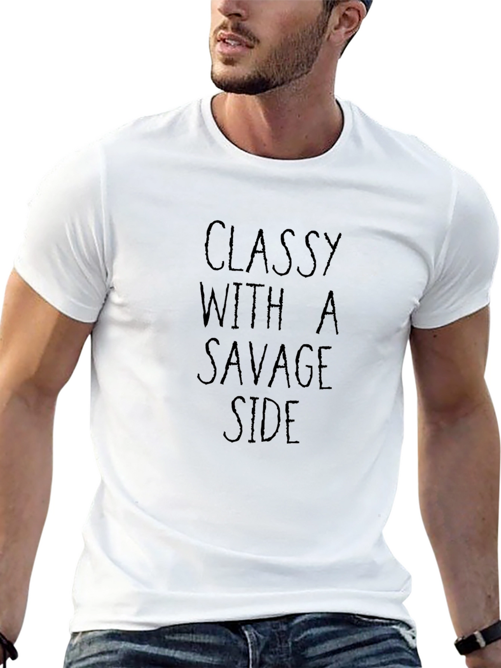 Classy With a Savage Side Graphic Tee - Black