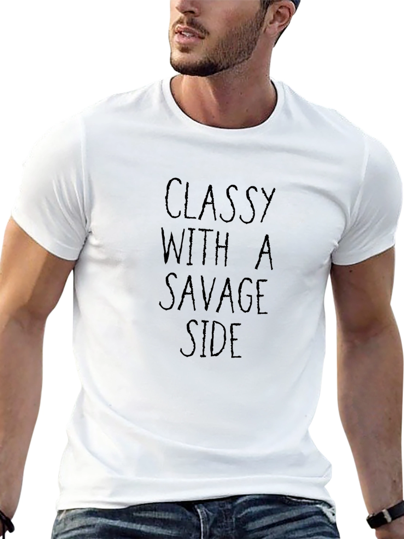 Classy With a Savage Side Graphic Tee - Black