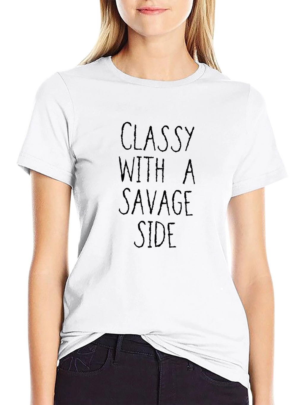 Classy With a Savage Side Graphic Tee - Black