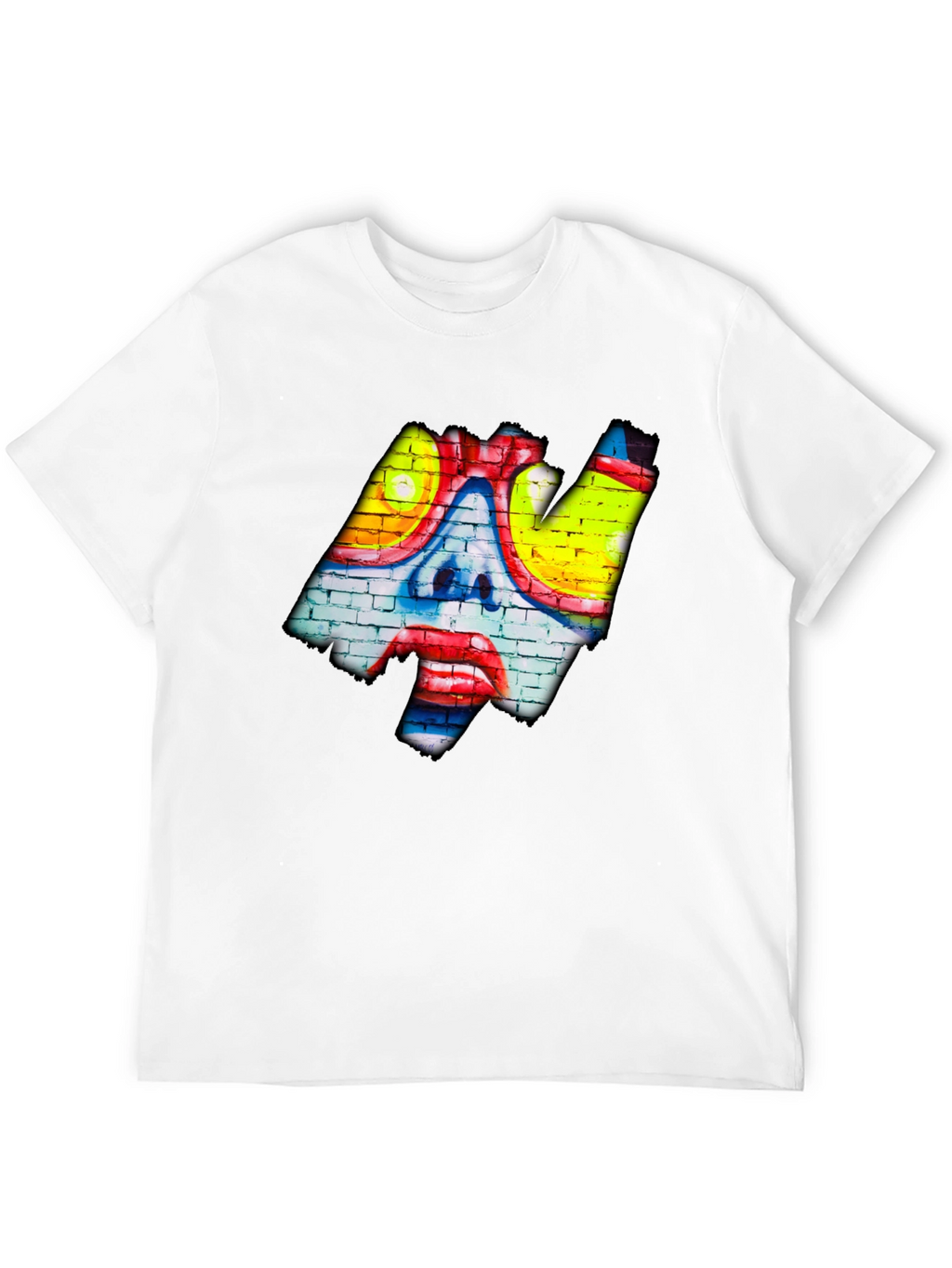 Graffiti Art Tee - Brick Wall Clown Design