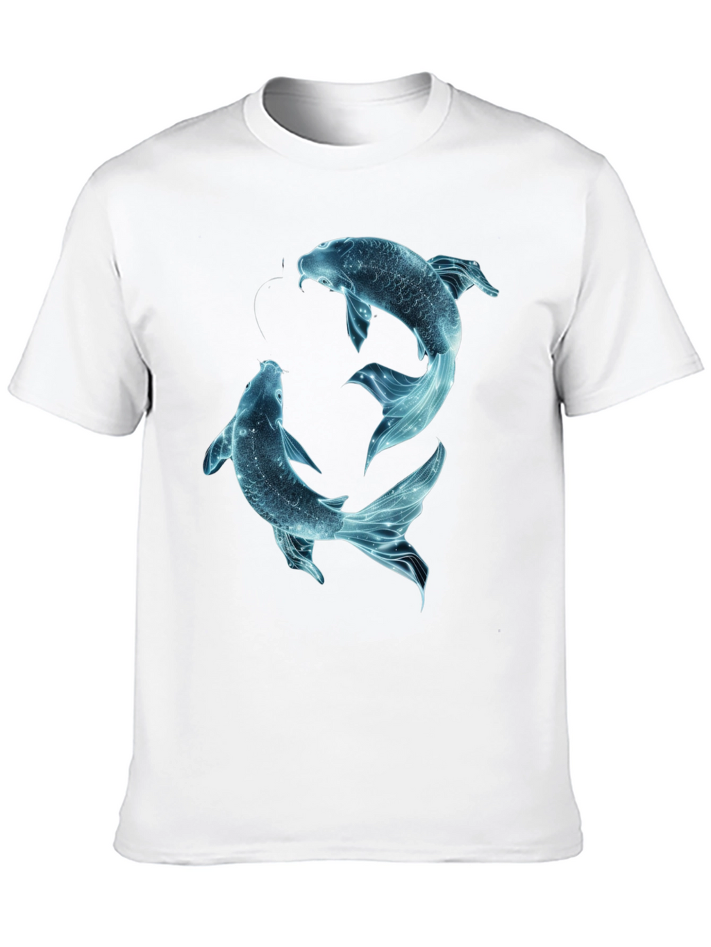 Koi Fish Graphic Tee - Black Cotton Casual Shirt