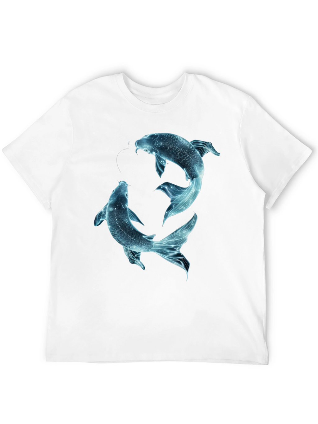 Koi Fish Graphic Tee - Black Cotton Casual Shirt