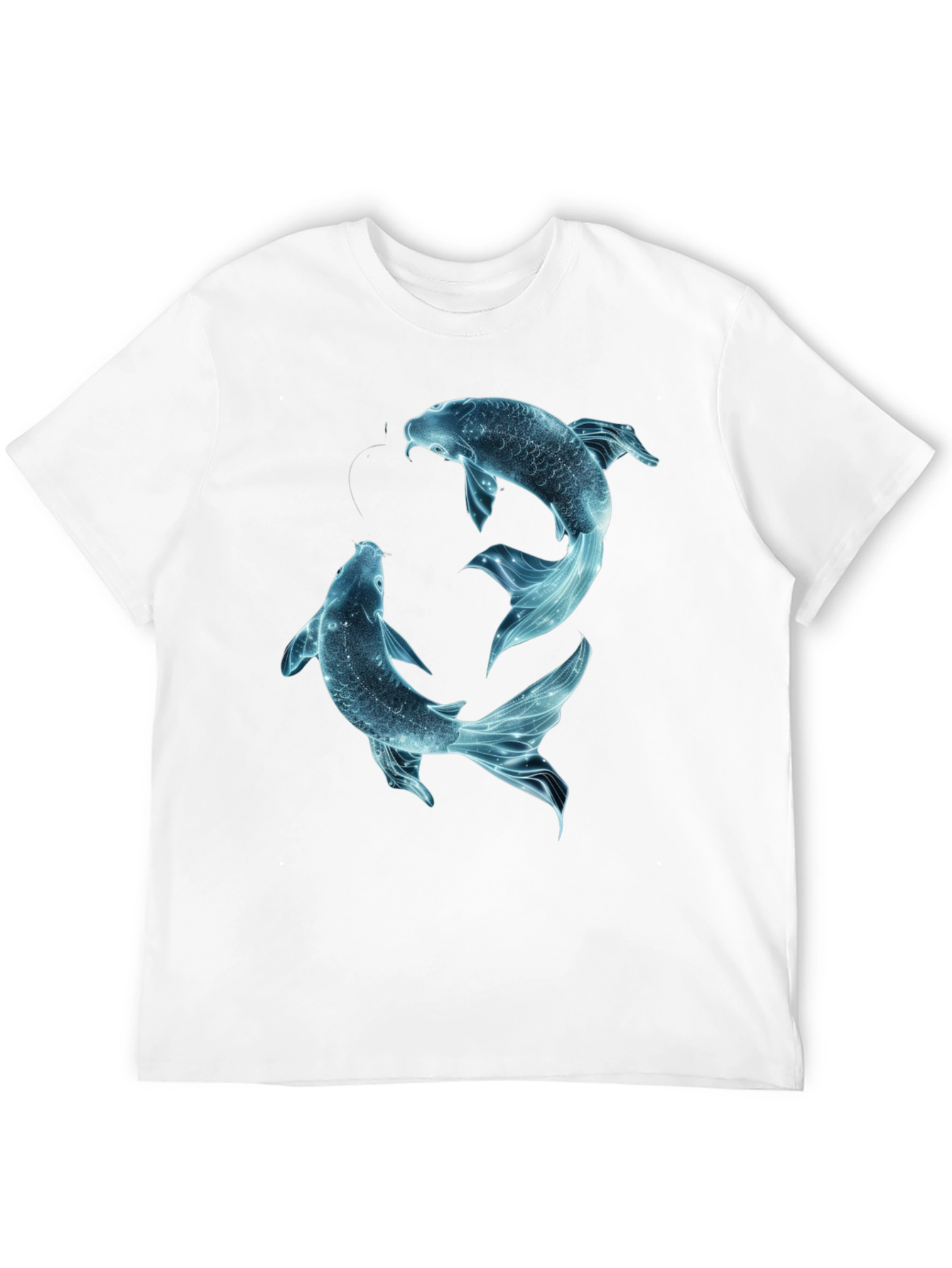 Koi Fish Graphic Tee - Black Cotton Casual Shirt