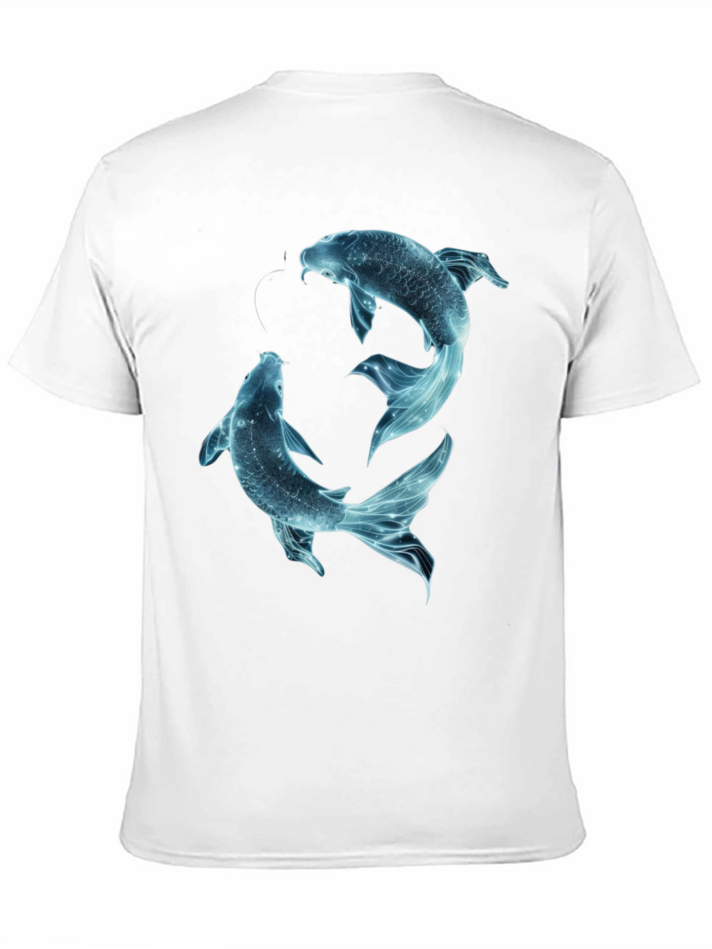 Koi Fish Graphic Tee - Black Cotton Casual Shirt