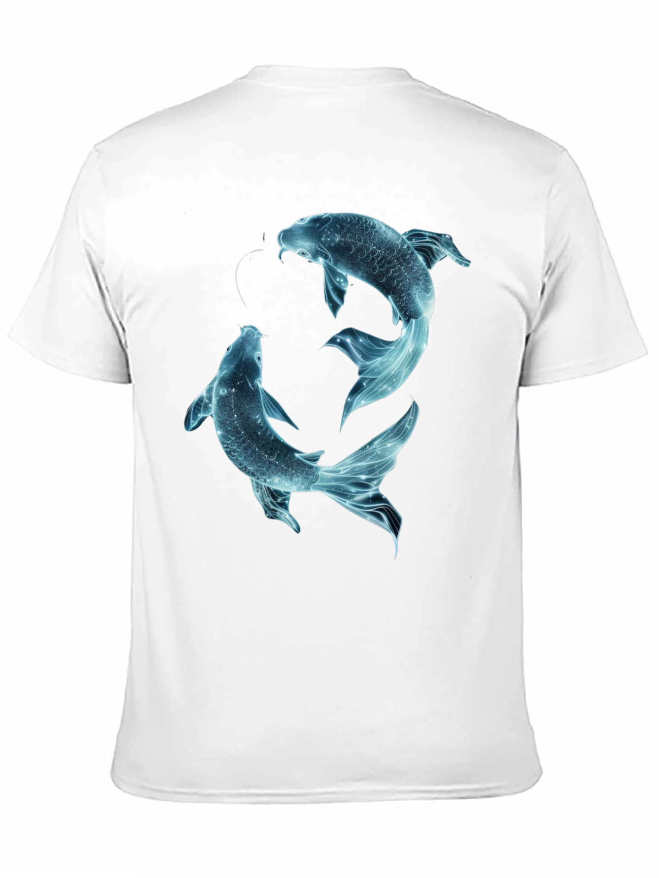 Koi Fish Graphic Tee - Black Cotton Casual Shirt