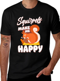 Squirrels Make Me Happy Graphic T-Shirt