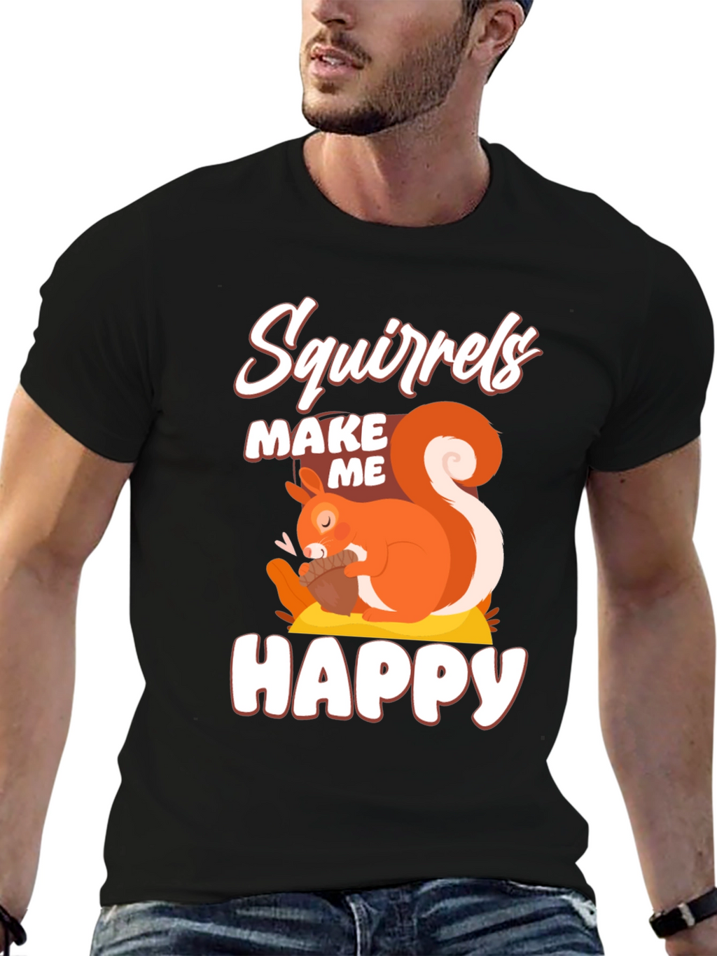 Squirrels Make Me Happy Graphic T-Shirt