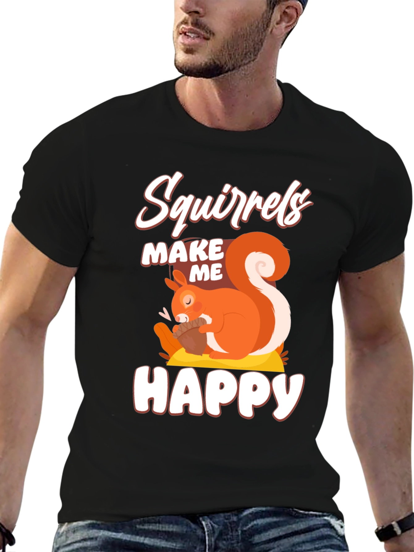 Squirrels Make Me Happy Graphic T-Shirt