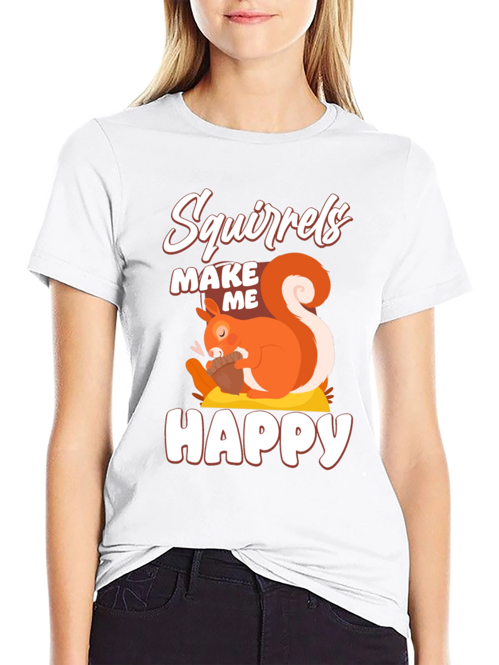 Squirrels Make Me Happy Graphic T-Shirt