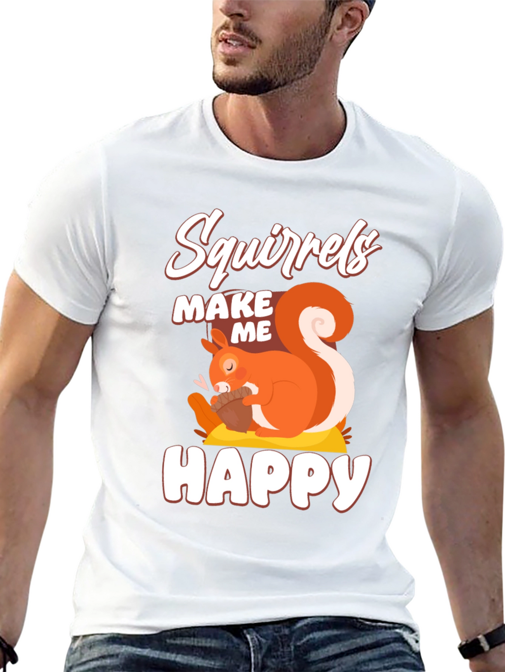 Squirrels Make Me Happy Graphic T-Shirt