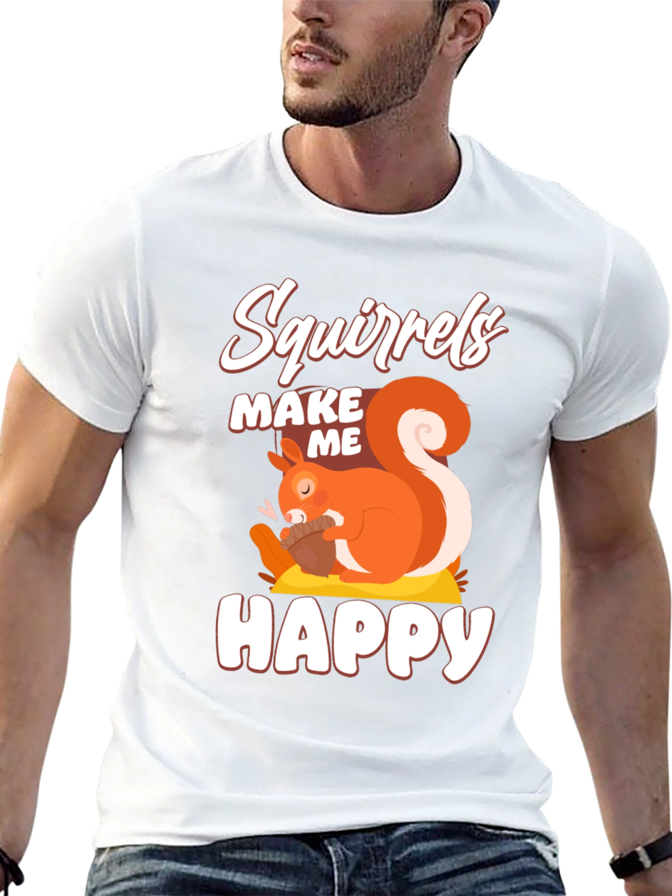 Squirrels Make Me Happy Graphic T-Shirt
