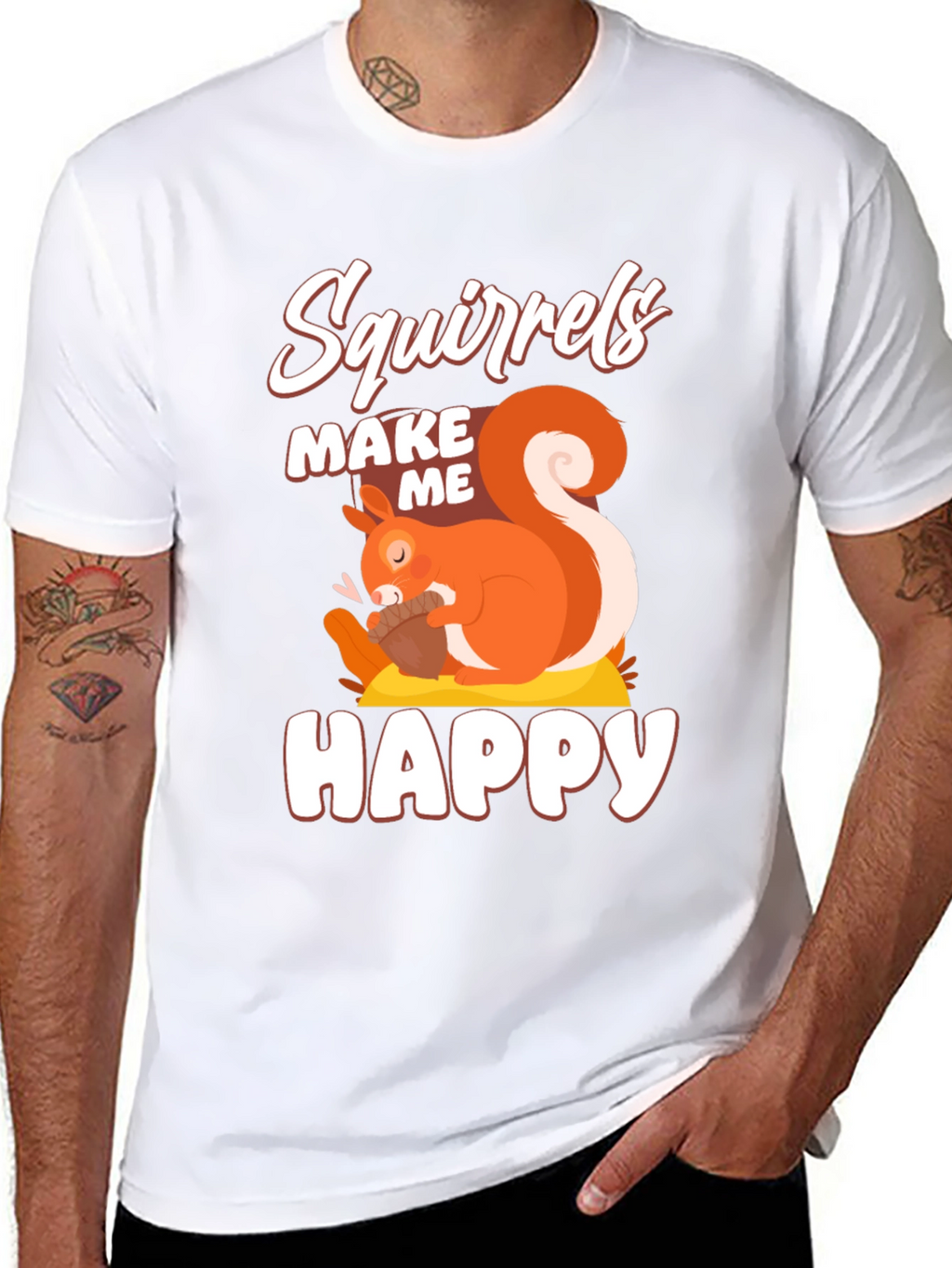 Squirrels Make Me Happy Graphic T-Shirt
