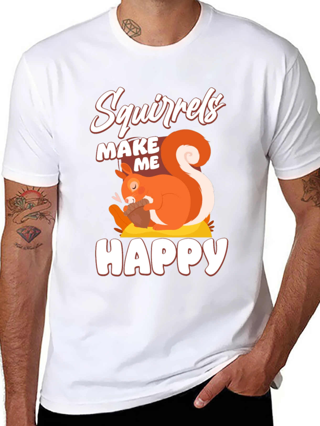 Squirrels Make Me Happy Graphic T-Shirt