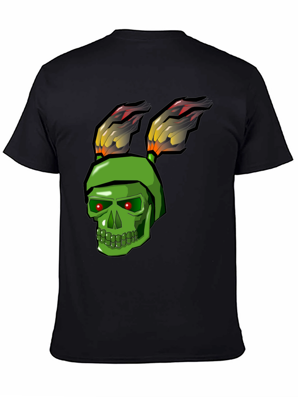 Green Skull Rabbit Flame T-Shirt