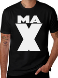 MAX Graphic Tee - Black Cotton Blend Shirt