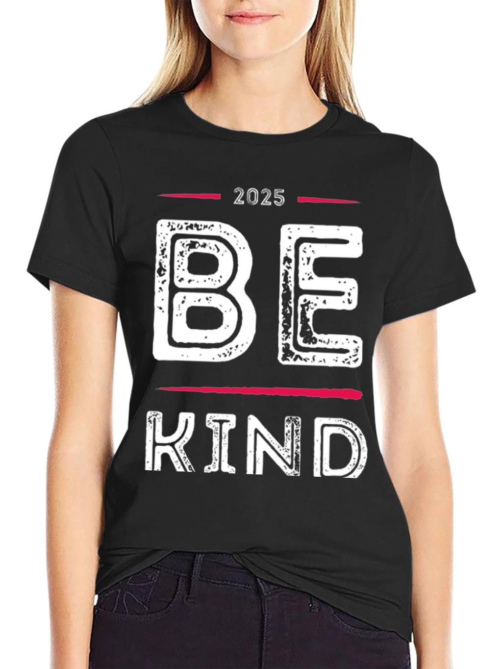 Be Kind 2025 Graphic Tee - Black Cotton T-Shirt