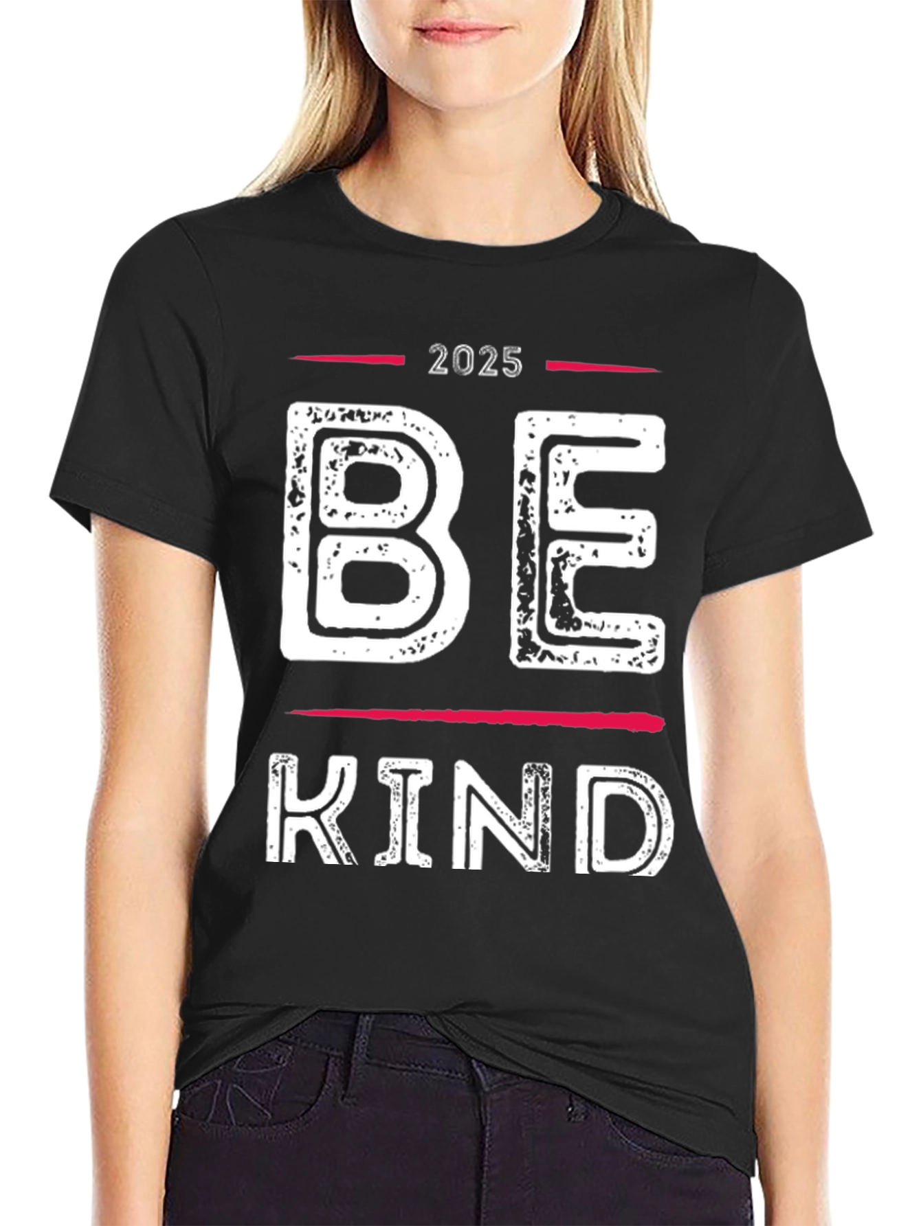 Be Kind 2025 Graphic Tee - Black Cotton T-Shirt