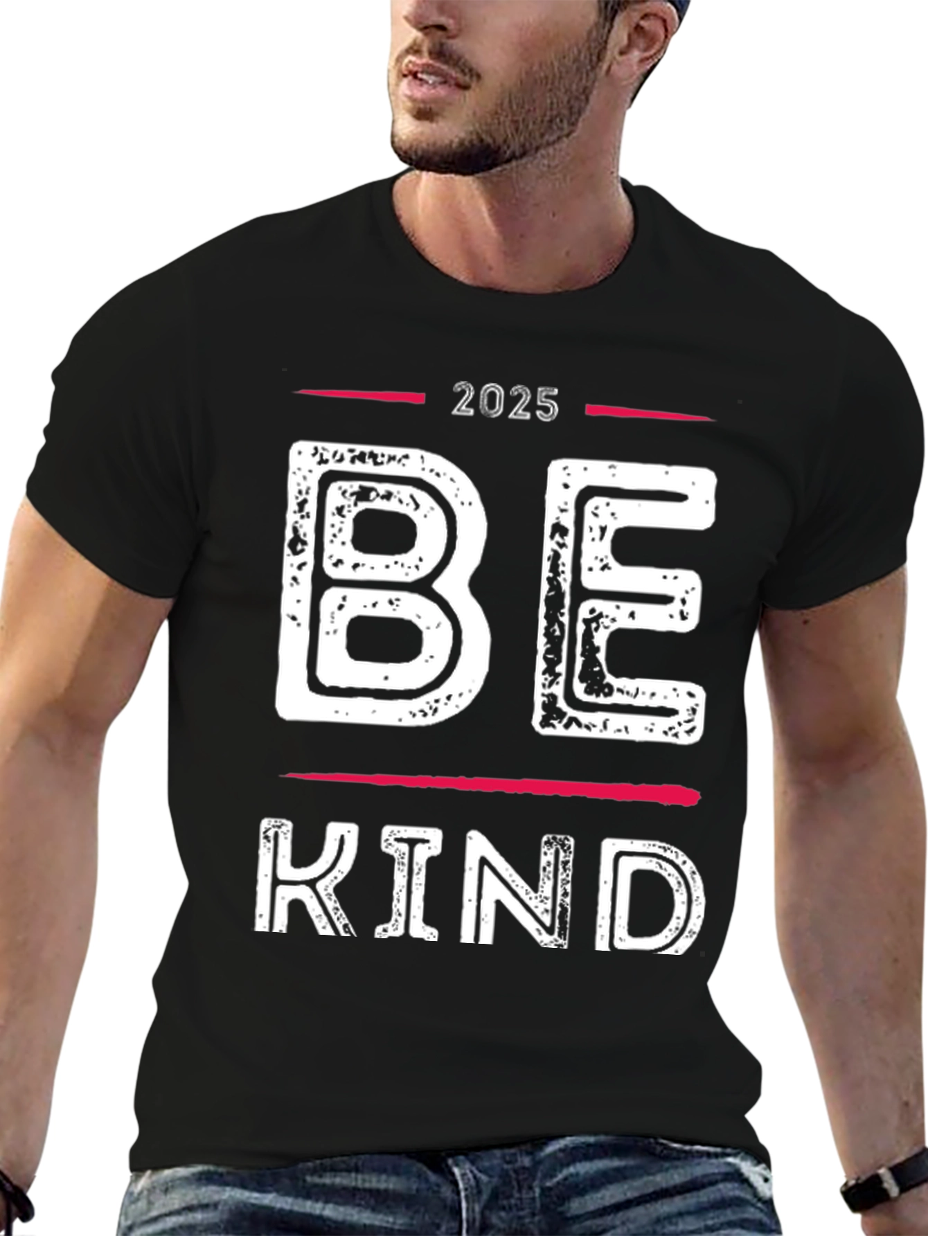 Be Kind 2025 Graphic Tee - Black Cotton T-Shirt