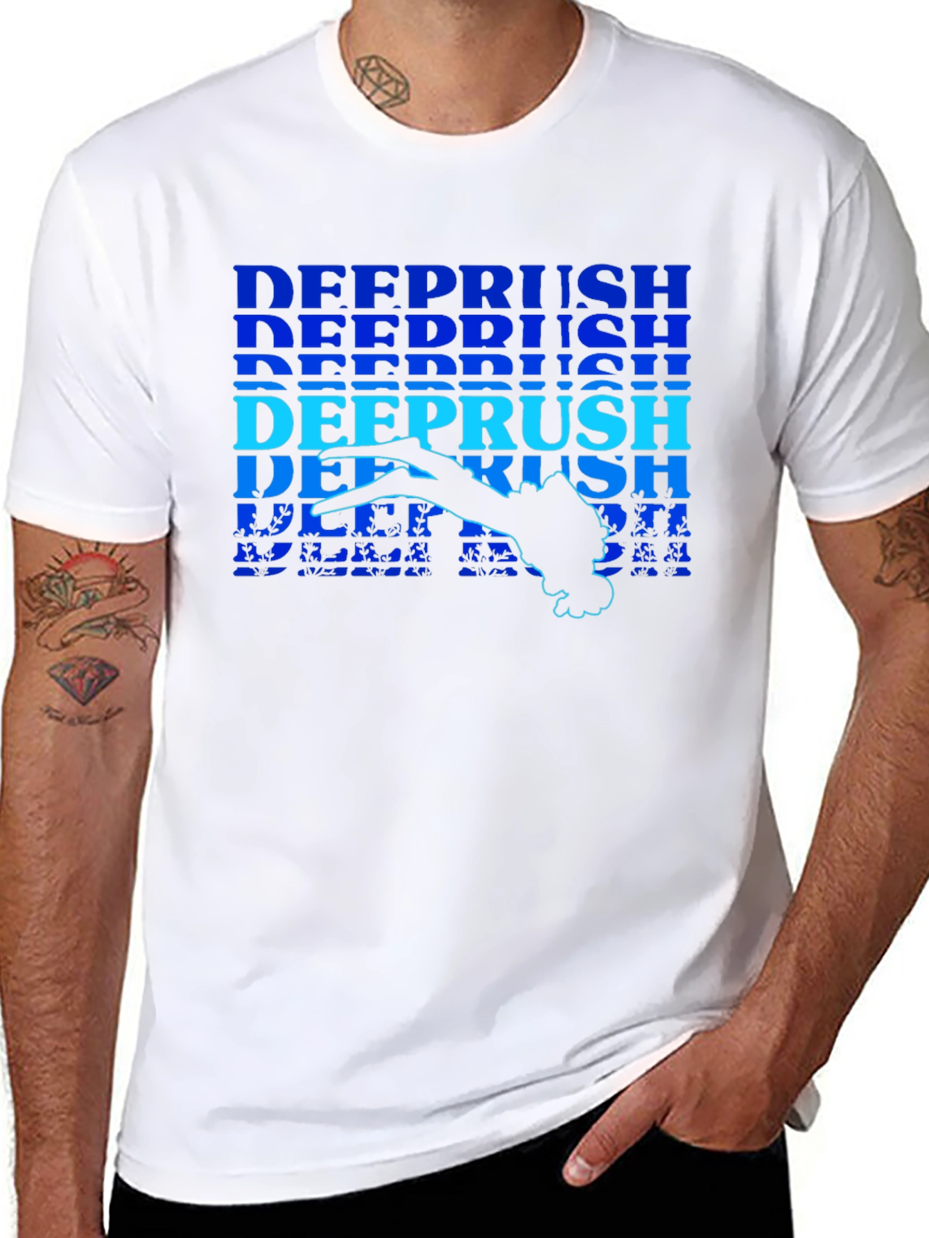 Deep Rush Diver T-Shirt - Unique Graphic Tee