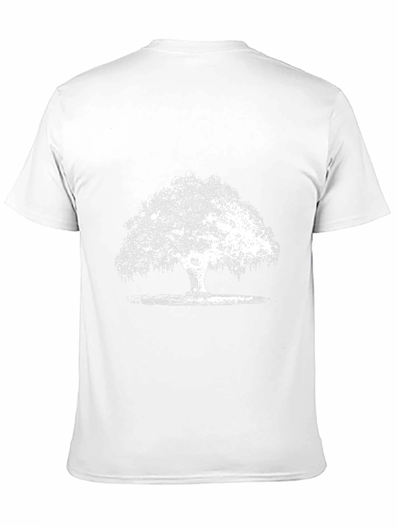 Black T-Shirt with White Tree Graphic