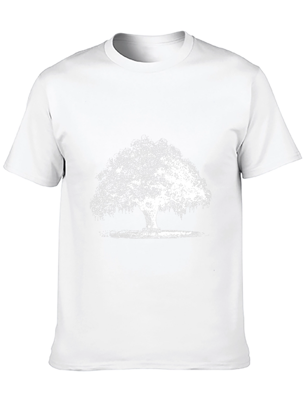 Black T-Shirt with White Tree Graphic