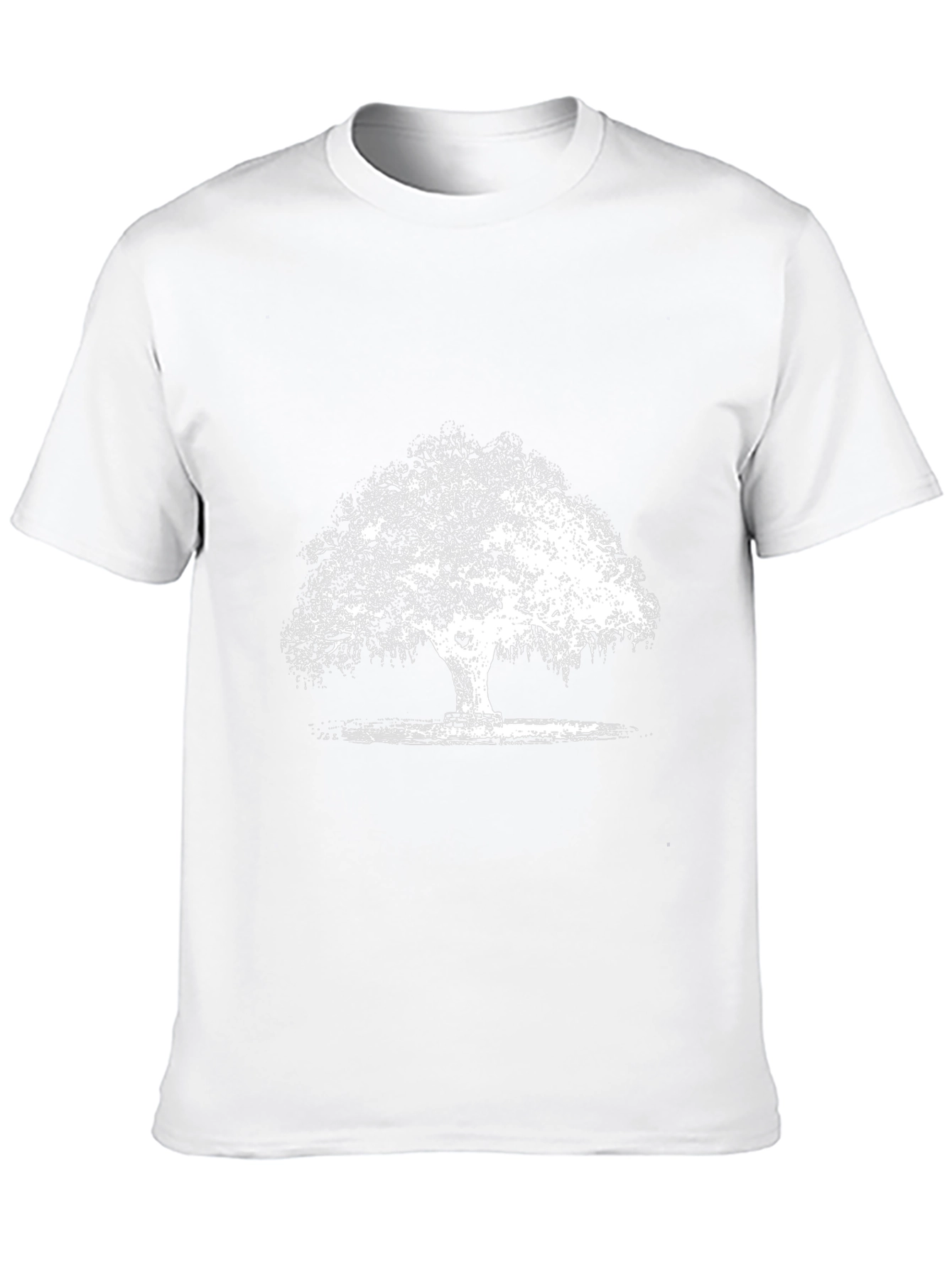 Black T-Shirt with White Tree Graphic