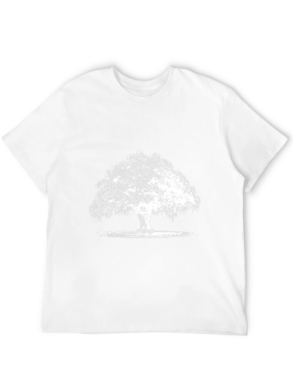 Black T-Shirt with White Tree Graphic