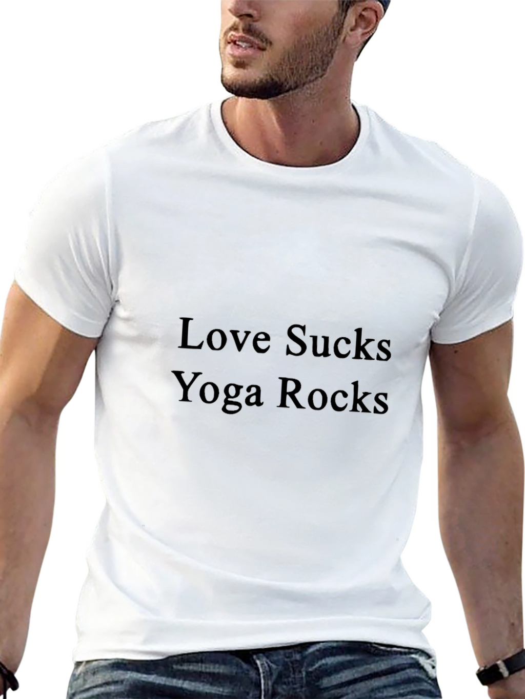 Love Sucks Yoga Rocks Black T-Shirt
