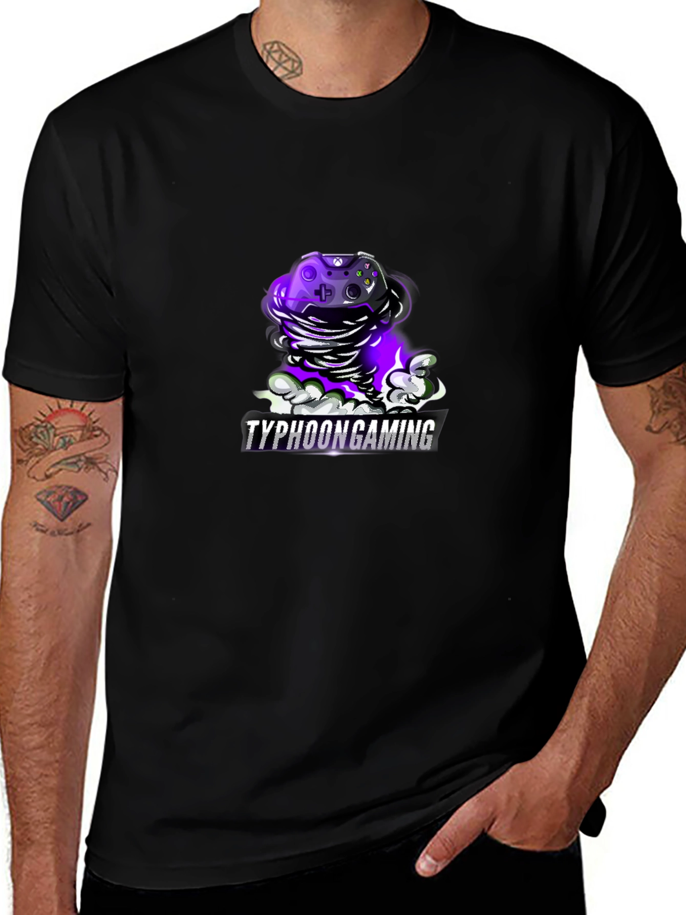 Typhoon Gaming T-Shirt - Black Cotton Game Controller Design