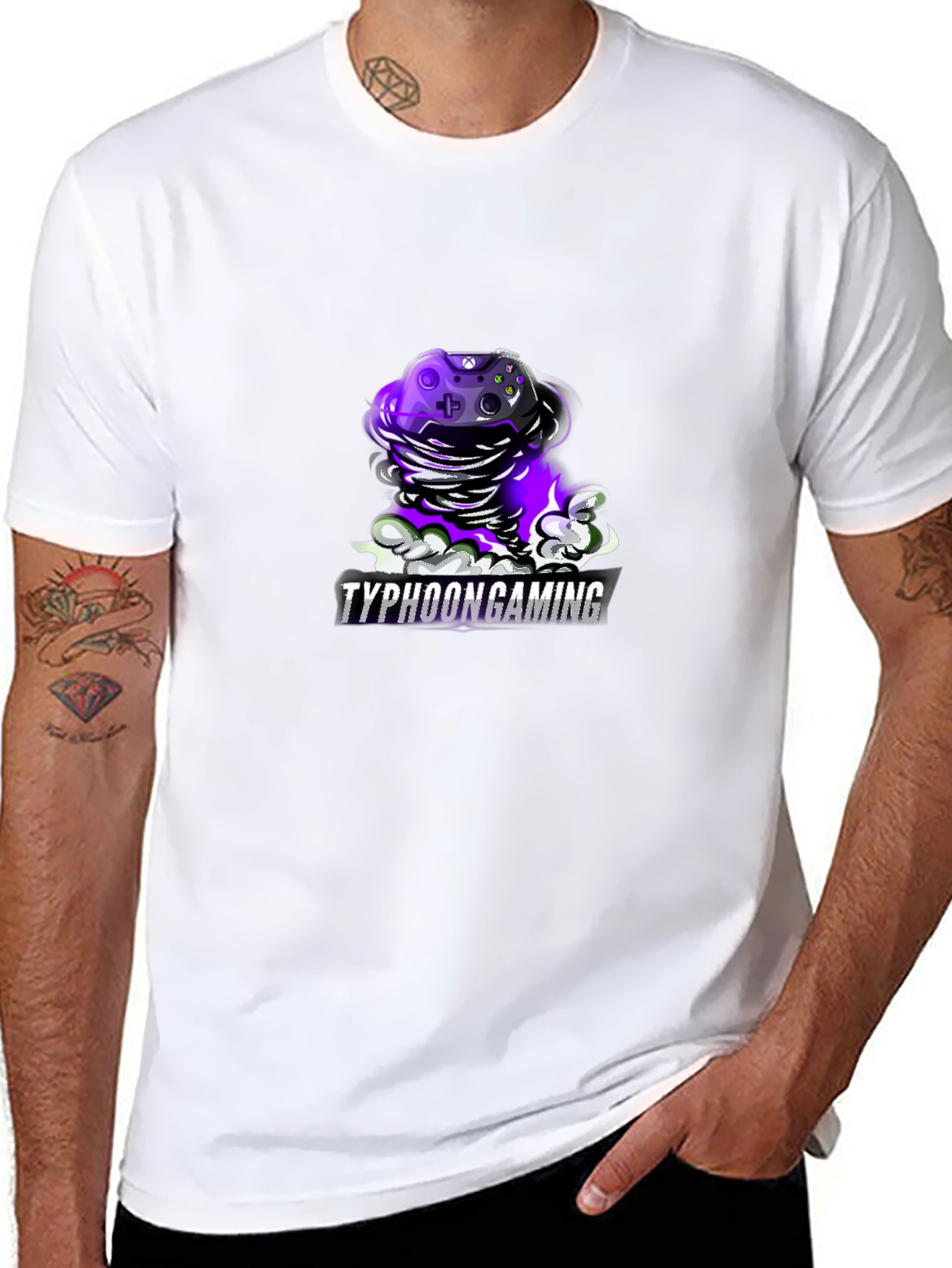 Typhoon Gaming T-Shirt - Black Cotton Game Controller Design