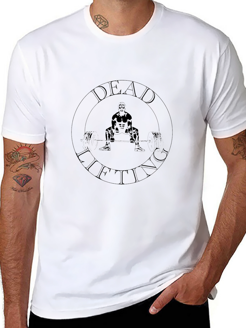 Deadlifting Graphic Tee - Black Cotton Shirt