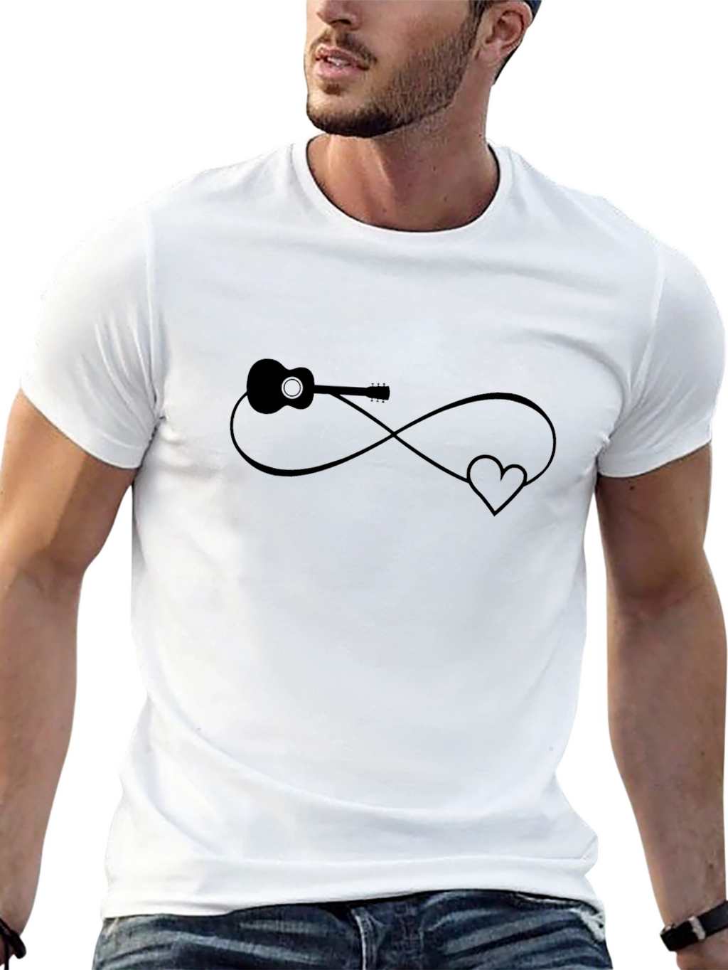 Guitar & Love Infinity Graphic Tee - Black
