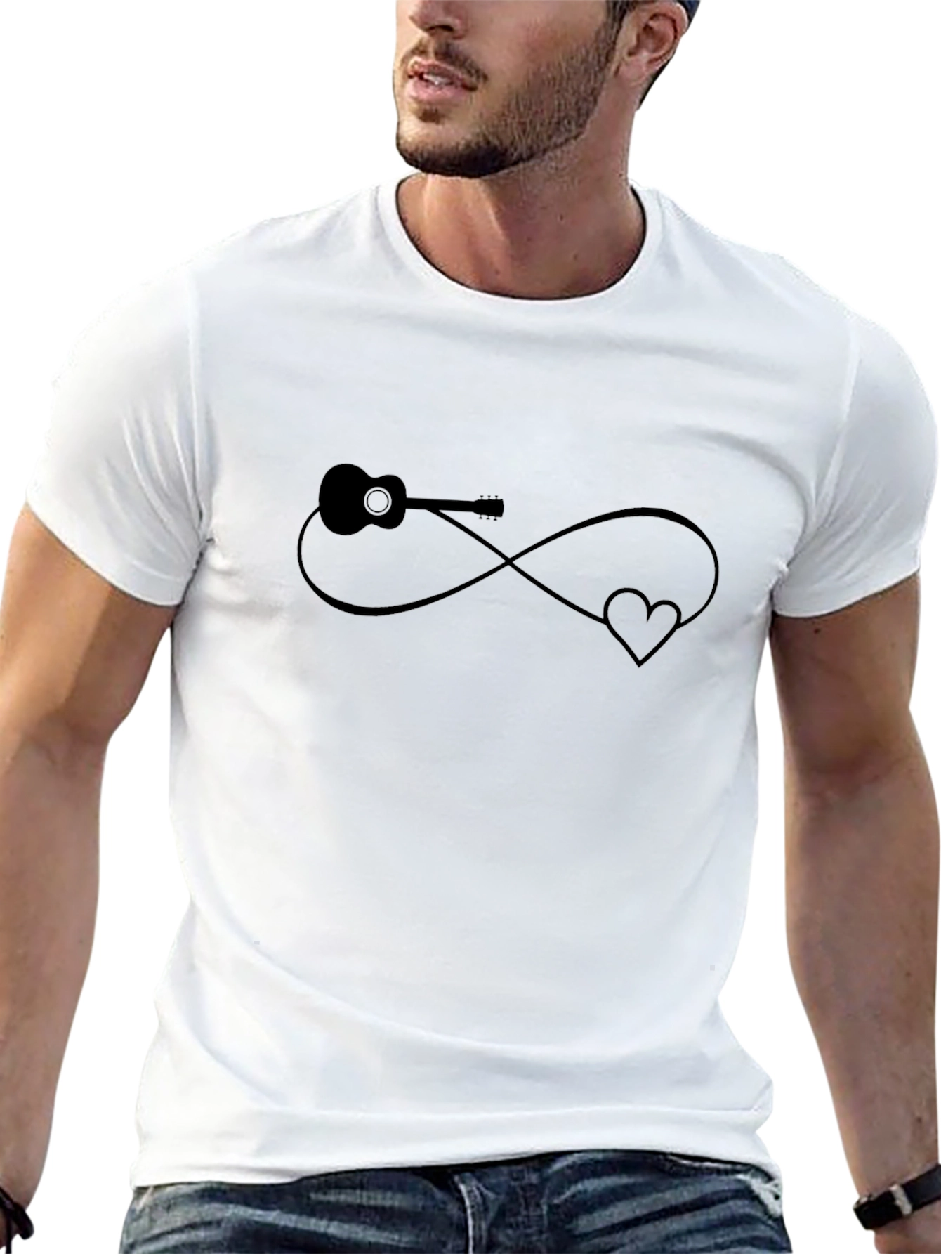 Guitar & Love Infinity Graphic Tee - Black