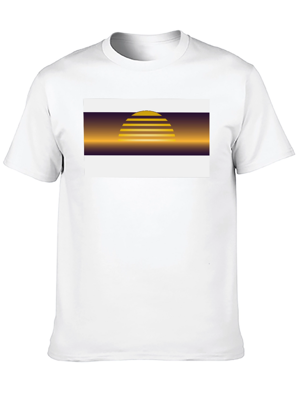 Retro Sunset Graphic Tee - Black Cotton Blend