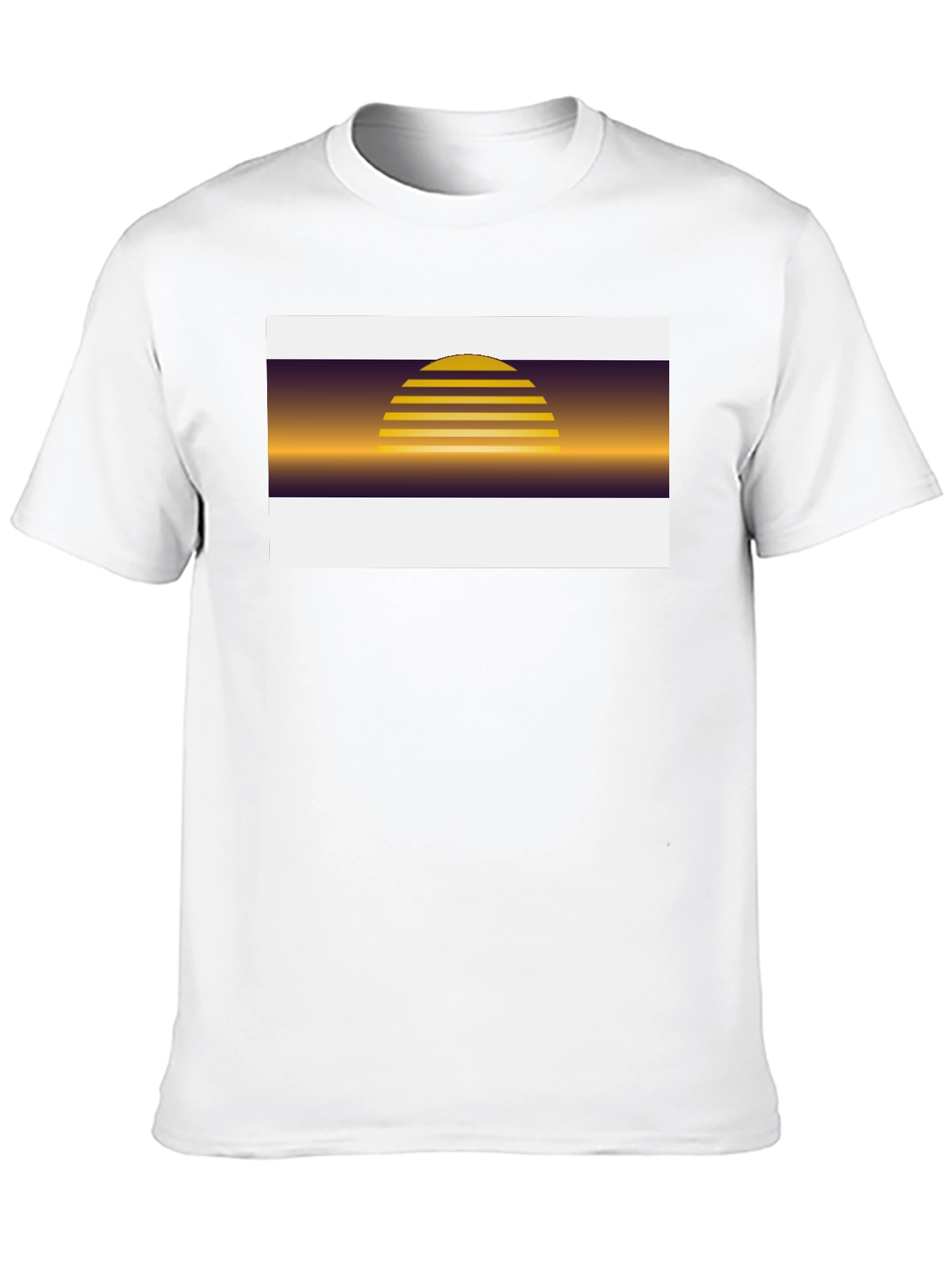 Retro Sunset Graphic Tee - Black Cotton Blend