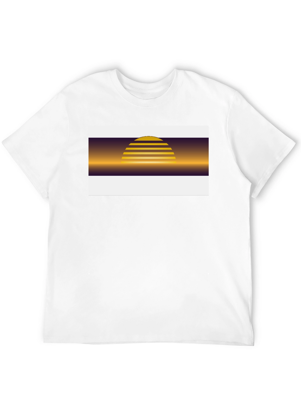 Retro Sunset Graphic Tee - Black Cotton Blend