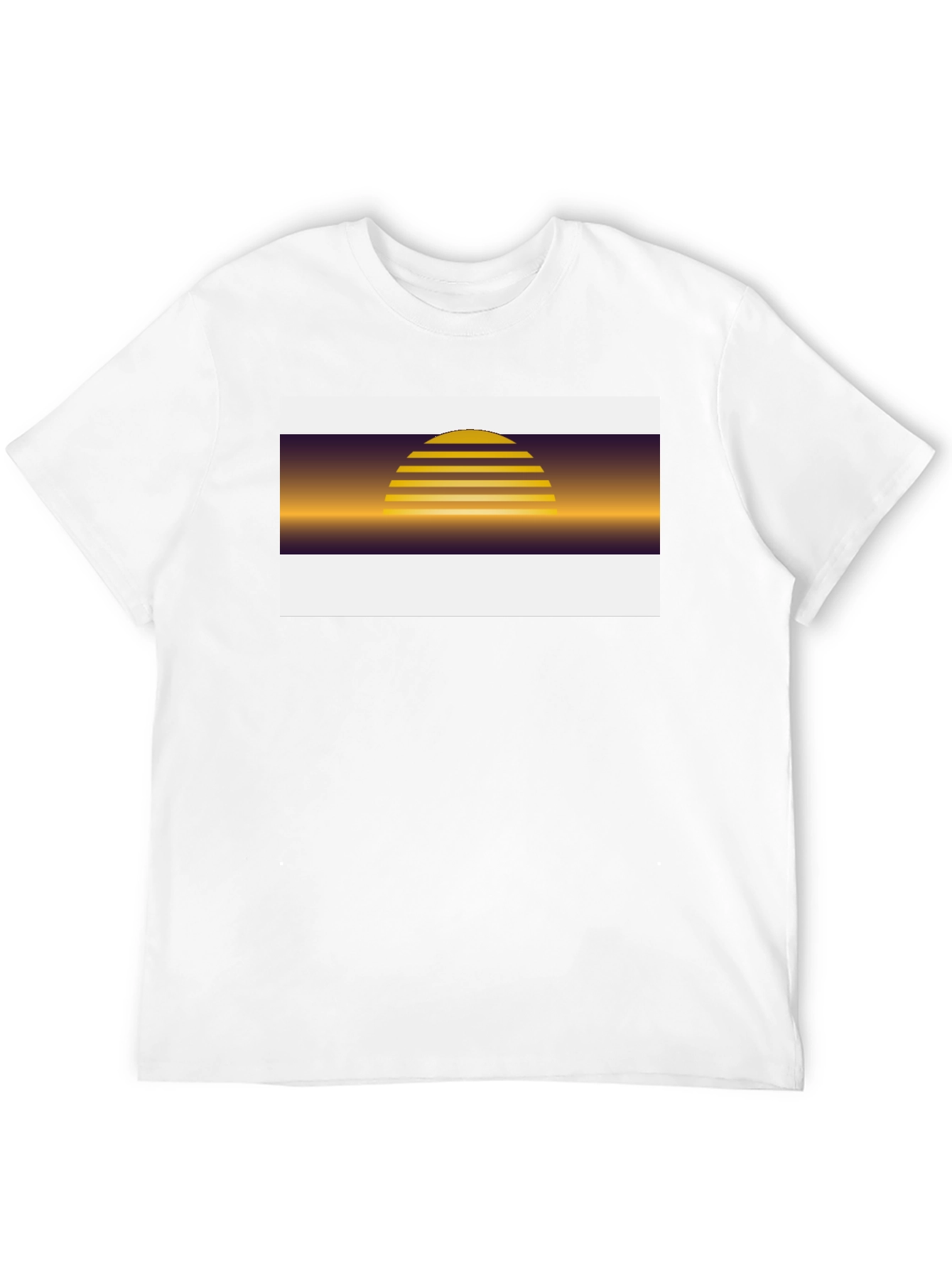 Retro Sunset Graphic Tee - Black Cotton Blend