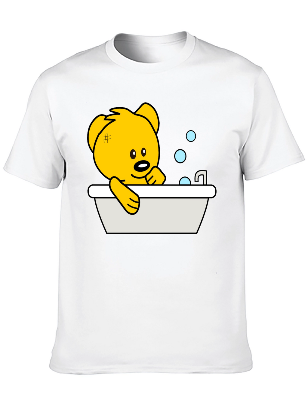 Cute Teddy Bear Bathing T-Shirt - Black