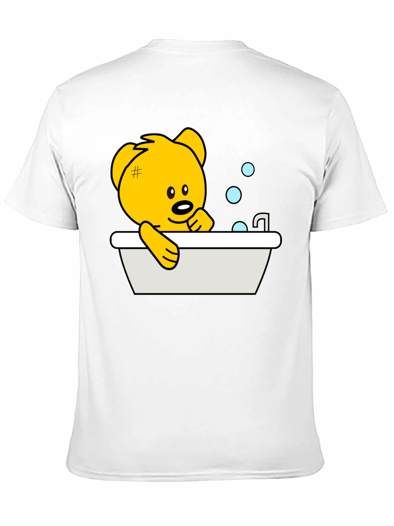Cute Teddy Bear Bathing T-Shirt - Black
