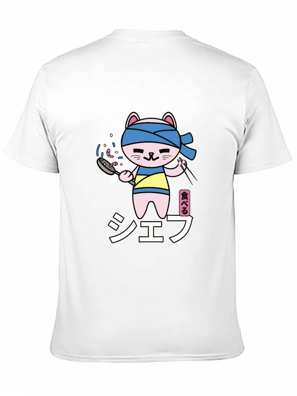 Chef Cat T-Shirt - Black Cartoon Graphic Tee